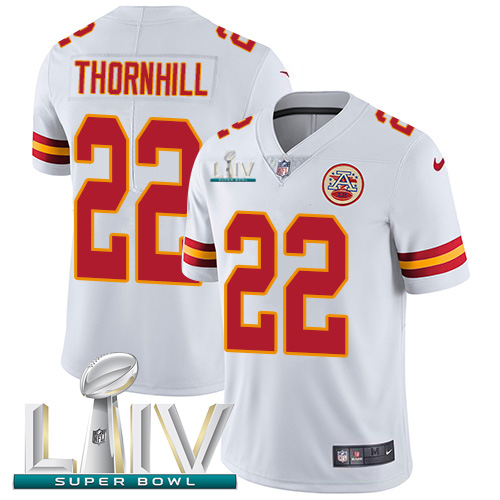 Kansas City Chiefs Nike #22 Juan Thornhill White Super Bowl LIV 2020 Men Stitched NFL Vapor Untouchable Limited Jersey